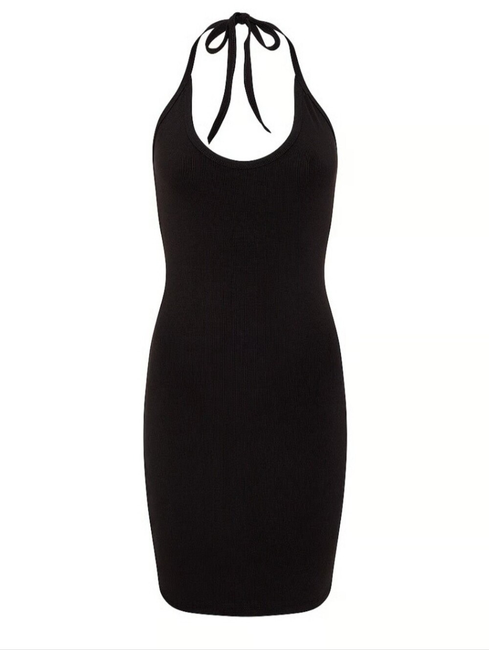 All-Day Soft Rib Halter Dress